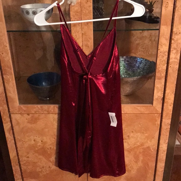 RED SILKY DRESS - Picture 3 of 5